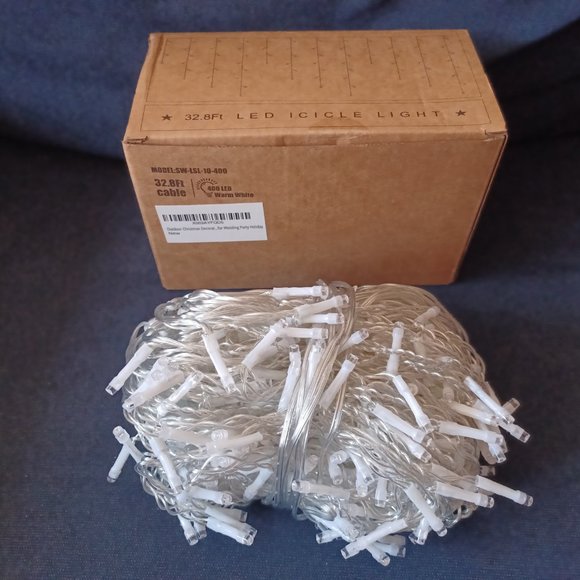 NEW 32.8 ft 400 LED Icicle Lights Outdoor Decorations - Picture 2 of 12